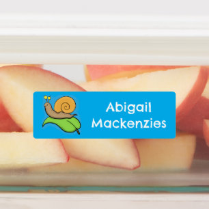 Cute, happy snail on a leaf cartoon personalised