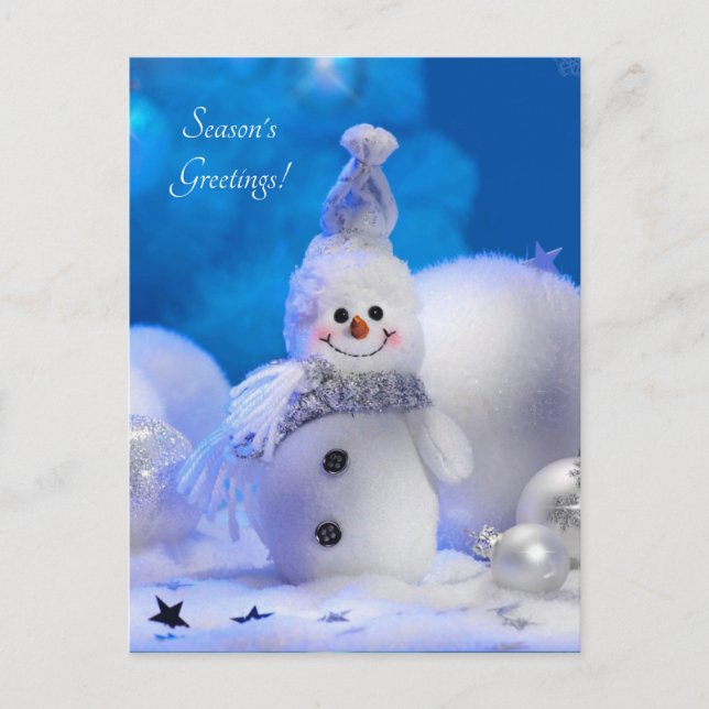cute happy snowman holiday postcard (Front)
