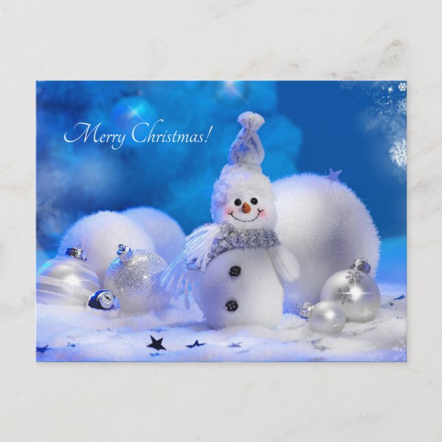 cute happy snowman holiday postcard (Front)