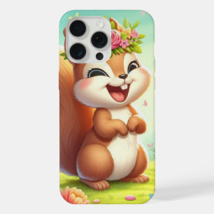Cute, happy springtime squirrel iPhone 15 pro max case