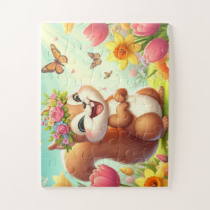 Cute, happy springtime squirrel jigsaw puzzle