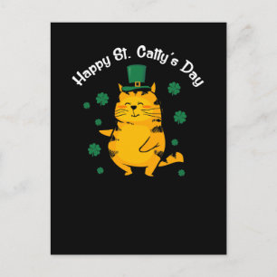 Cute Happy St. Catty's Day for St. Patty Postcard