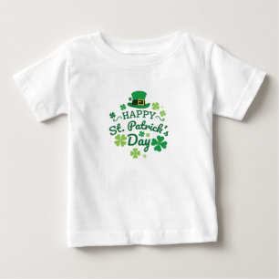 Cute Happy St. Patrick's Day Lucky Celebrate Print Baby T-Shirt