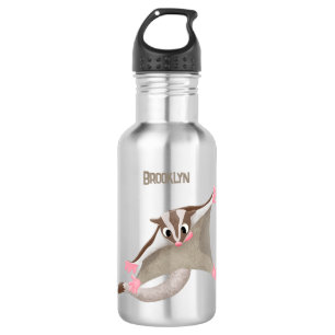 Cute happy sugar glider cartoon illustration 532 ml water bottle