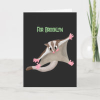 Cute happy sugar glider cartoon illustration
