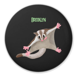 Cute happy sugar glider cartoon illustration ceramic knob