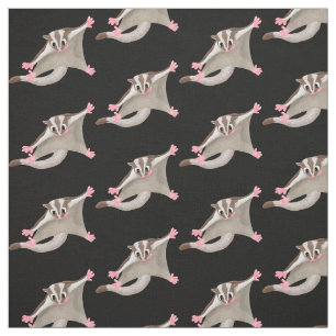 Cute happy sugar glider cartoon illustration fabric