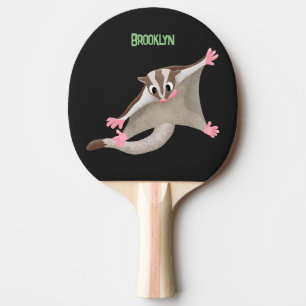 Cute happy sugar glider cartoon illustration ping pong paddle