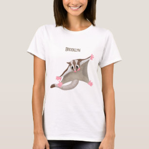 Cute happy sugar glider cartoon illustration T-Shirt