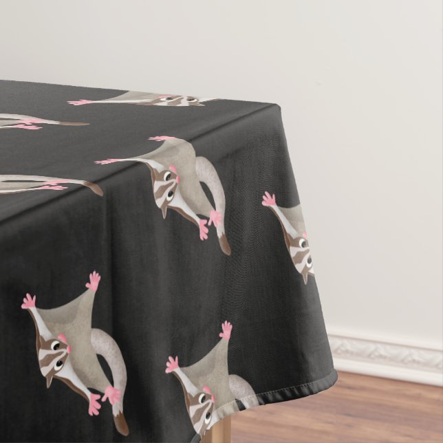Cute happy sugar glider cartoon illustration tablecloth (In Situ)