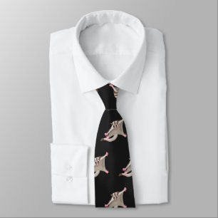 Cute happy sugar glider cartoon illustration tie