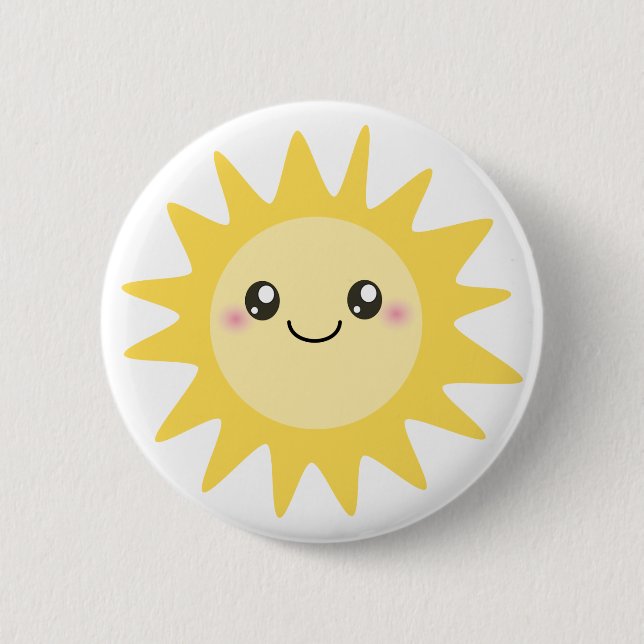 Cute Happy Sun 6 Cm Round Badge (Front)
