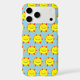 Cute Happy Sun Blue Sky Pattern