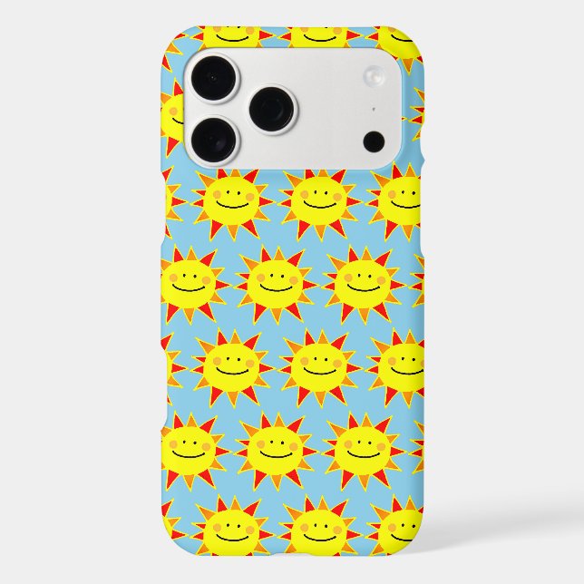 Cute Happy Sun Blue Sky Pattern (Back)