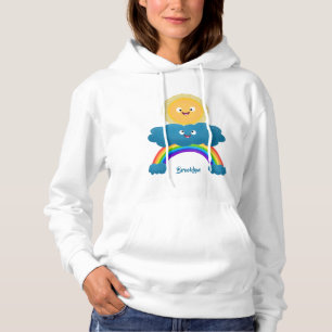 Cute happy sun cloud rainbow cartoon hoodie