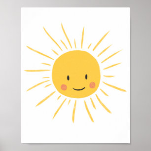Cute Happy Sun Nursery Poster