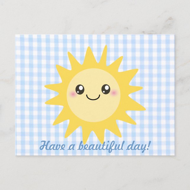 Cute Happy Sun Postcard (Front)