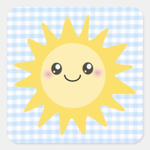 Cute Happy Sun Square Sticker