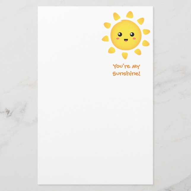 Cute Happy Sun Sunshine for Kids Stationery (Front)