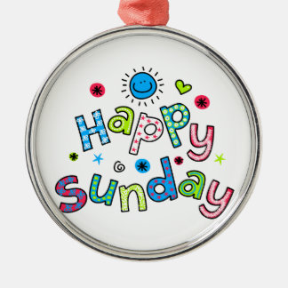 Cute Happy Sunday Week Greeting Text Expression Metal Tree Decoration