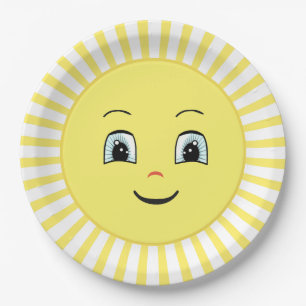 Cute Happy Sunshine Paper Plate
