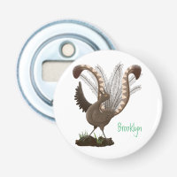 Cute happy superb lyrebird cartoon illustration