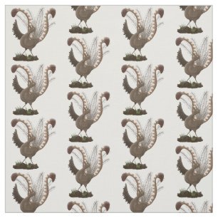 Cute happy superb lyrebird cartoon illustration  fabric