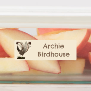 Cute happy superb lyrebird cartoon personalised 