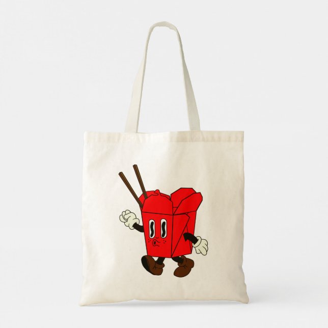 Cute happy takeout box tote bag (Back)