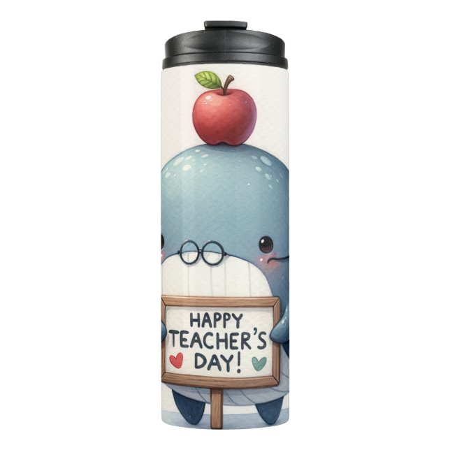 Cute Happy Teacher's Day Thermal Tumbler (Front)