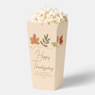 Cute Happy Thanksgiving Leaves Party Popcorn Favour Box
