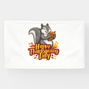 Cute Happy Thanksgiving Squirrel Classic T-Shirt Banner