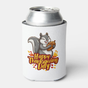 Cute Happy Thanksgiving Squirrel Classic T-Shirt Can Cooler