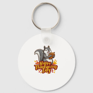 Cute Happy Thanksgiving Squirrel Classic T-Shirt Key Ring