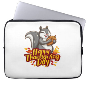 Cute Happy Thanksgiving Squirrel Classic T-Shirt Laptop Sleeve