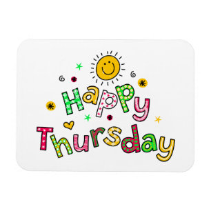 Cute Happy Thursday Week Greeting Text Expression Magnet