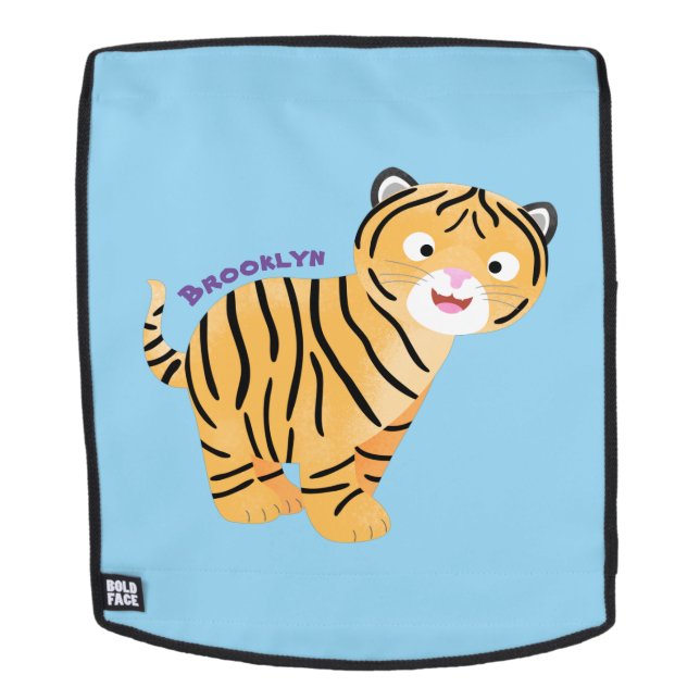 Cute  happy tiger cub cartoon backpack (Removable Face)