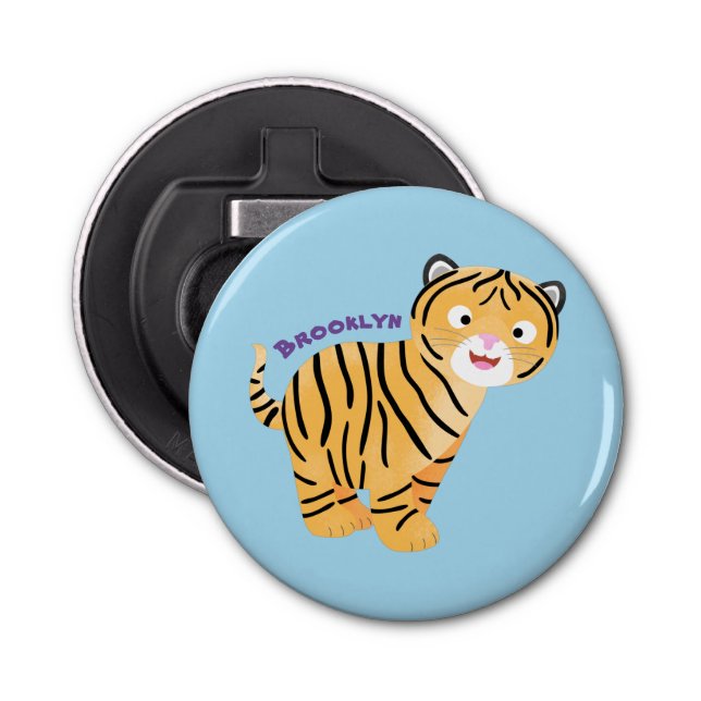 Cute  happy tiger cub cartoon bottle opener (Front)