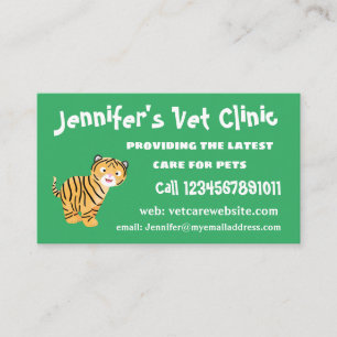 Cute  happy tiger cub cartoon business card