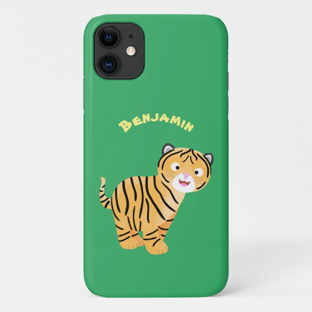 Cute  happy tiger cub cartoon Case-Mate iPhone case (Back)