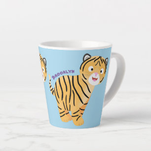 Cute  happy tiger cub cartoon latte mug