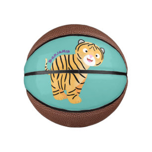 Cute  happy tiger cub cartoon mini basketball
