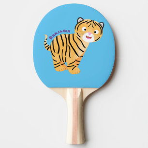 Cute  happy tiger cub cartoon ping pong paddle