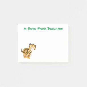 Cute happy tiger cub cartoon post-it notes