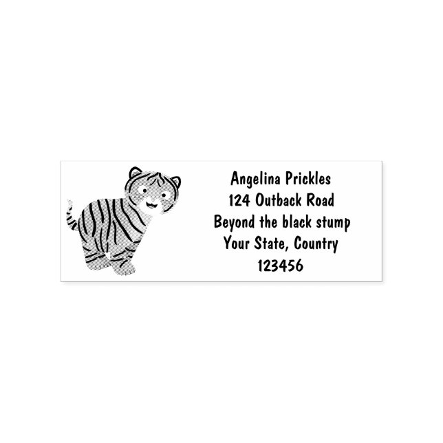 Cute happy tiger cub cartoon rubber stamp (Imprint)