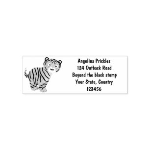 Cute happy tiger cub cartoon self-inking stamp