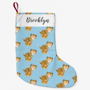 Cute  happy tiger cub cartoon small christmas stocking