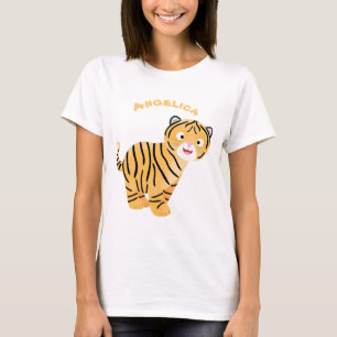 Cute  happy tiger cub cartoon T-Shirt
