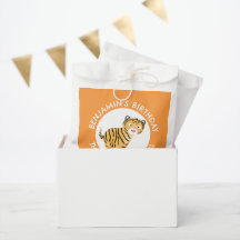 Cute happy tiger cub personalised cartoon birthday