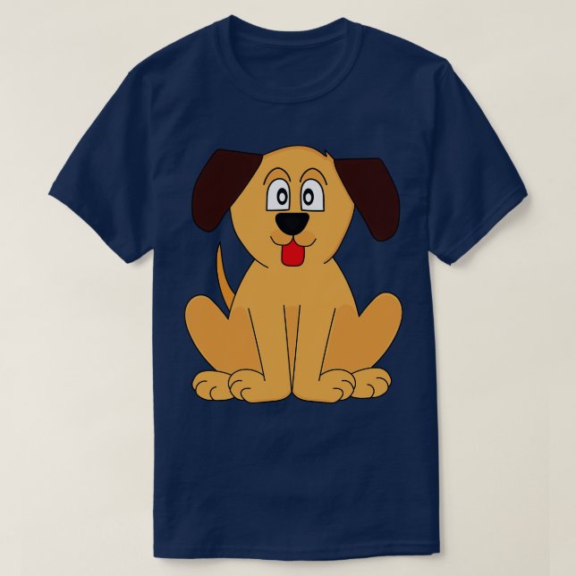 Cute Happy Tongue Dog T-Shirt (Design Front)